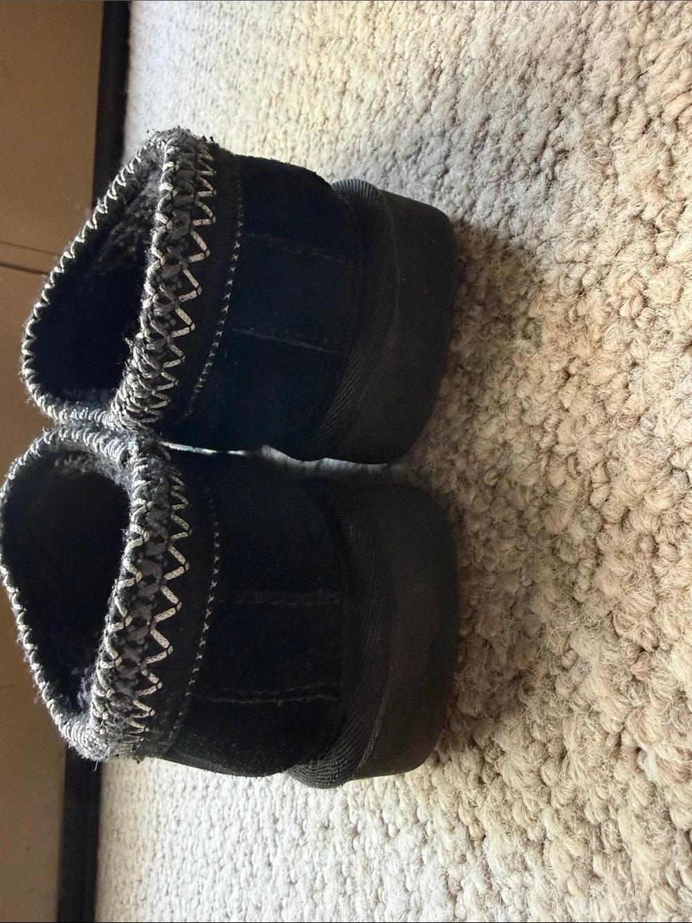 UGG Kids Black Slip-On Cozy Slippers